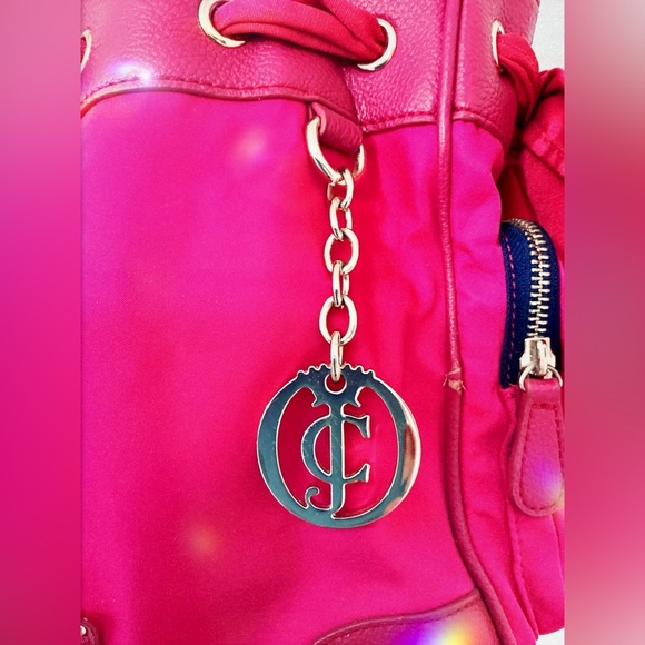 Vintage Juicy Couture Pink Nylon Malibu Daydreamer Studded Bow Bag Satchel - Picture 5 of 16